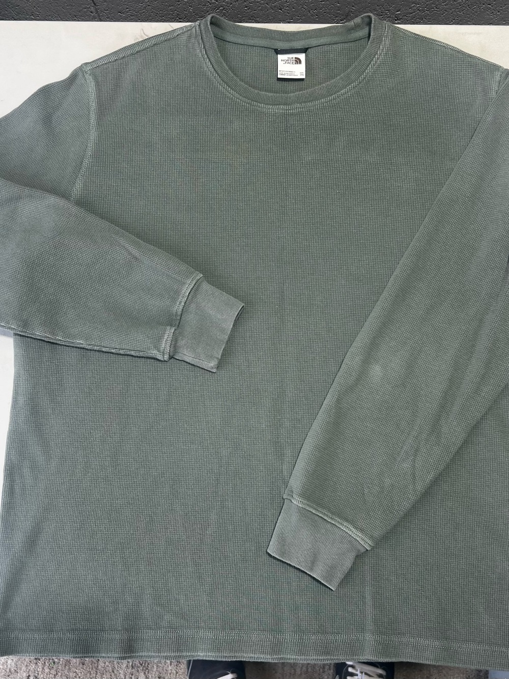 The North Face Men’s Long-Sleeve Waffle Thermal Shirt - Sage Green